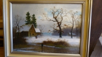 Ölbild, Winterlandschaft, Gustav Lange, 1811-1887